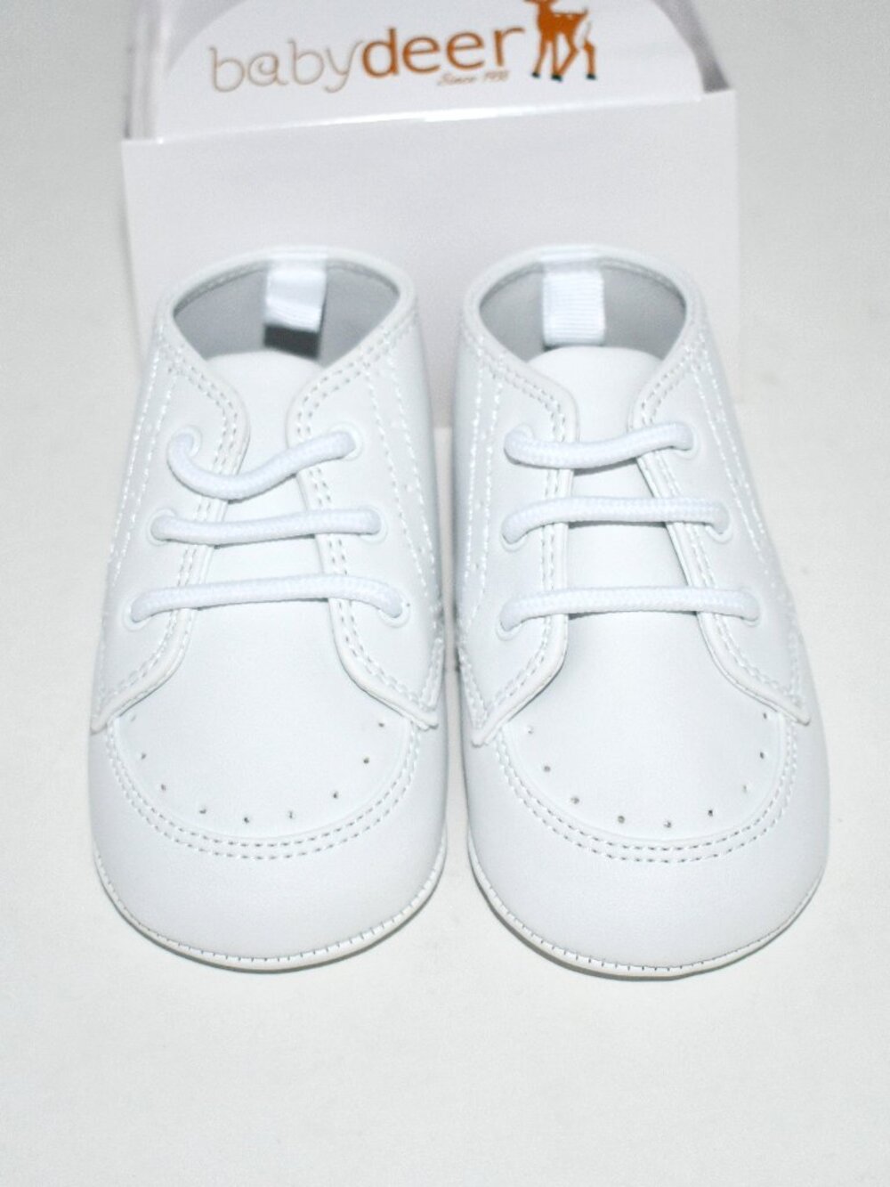 Baby Deer Kids White High Top Crib Shoes 4 Infant #0681 883 4070 NWT